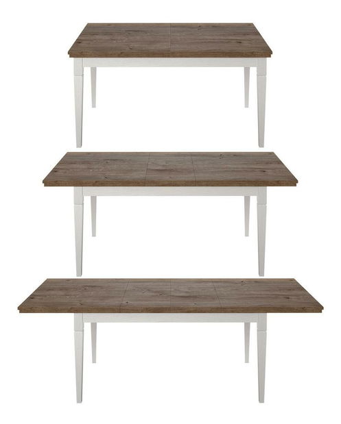 Blagovaonski stol- Typ 92 (za 4 do 6 osoba) (bijela + jasen + hrast lefkas)