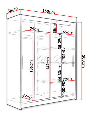 Ormar za garderobu Primrose II (sonoma)