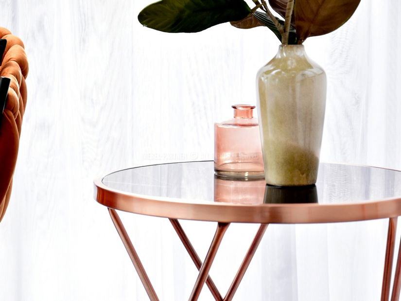 Dohányzóasztal Armin S (fekete márvány + réz)