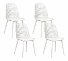 Set 4 buc scaun tip bar Erielle (alb)