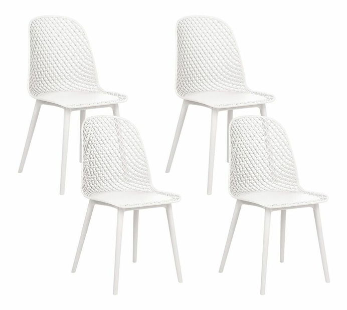 Set 4 ks jedálenských stoličiek Erielle (biela)
