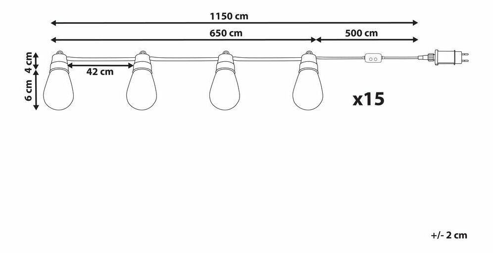 Kültéri fényfüzér Itiza (sokszínű)
