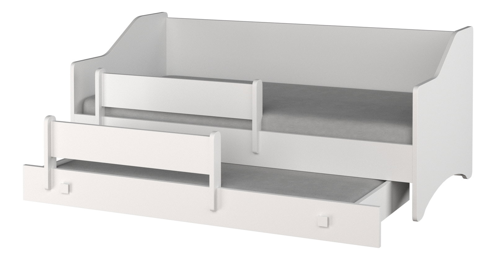 Rozkladacia detská posteľ 160x80 cm Naty II (s roštom a matracom) (biela)