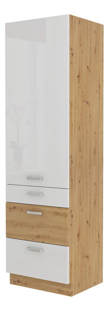 Élelmiszer konyhaszekrény Arryn 60 DKS-210 3S 1F (artisan tölgy + fehér fényes)