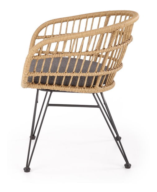 Scaun de sufragerie Kimmi (natural + gri + negru)