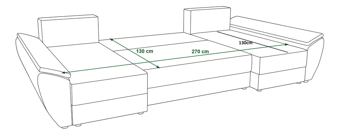 Rohová sedacia súprava U Radiant U4 (čierna + biela)