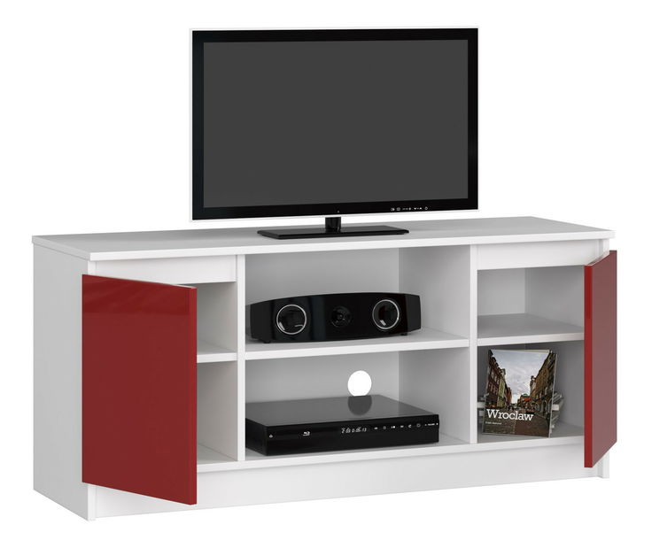 TV asztal Darian (fényes piros)