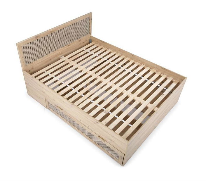 Manželská posteľ 160 cm Borrae (bez matraca) (čierna)