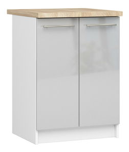 Dulap inferior de bucătărie Ozara S60 2D (alb + metalic lucios)