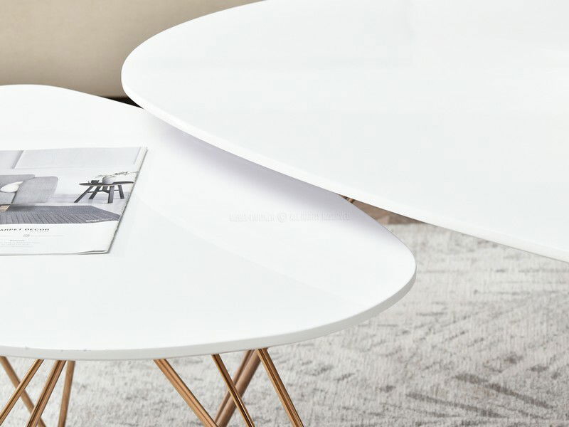 Dohányzóasztal Rave Zest Xl (fehér + réz)