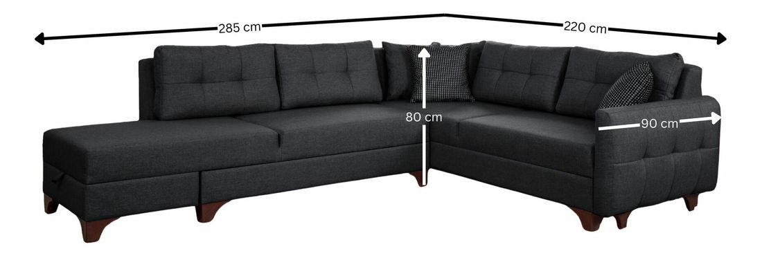 Rohová sedačka Clof (antracit) (P)