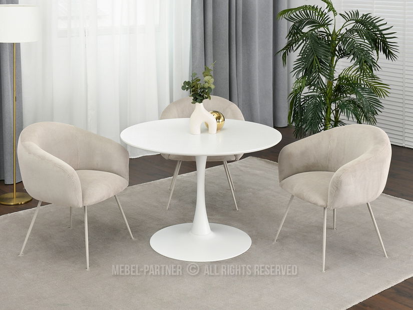 Masă de sufragerie Crispin (alb)