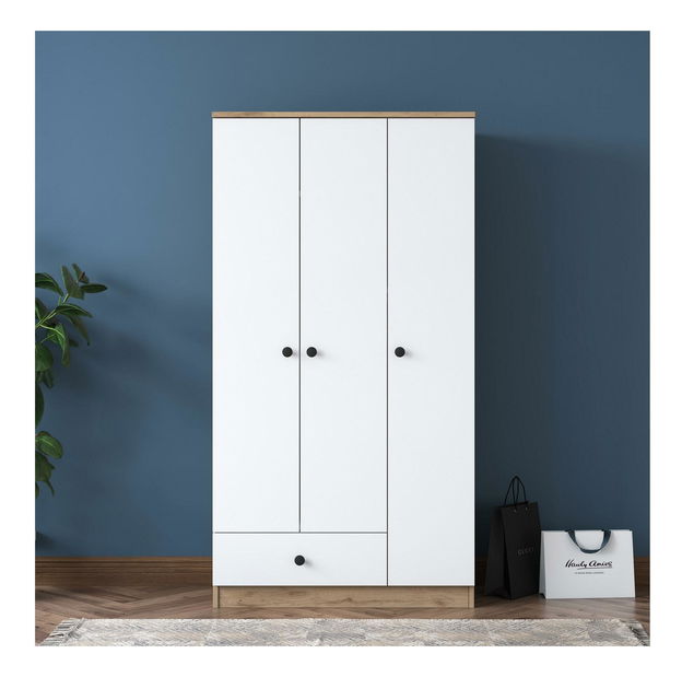 Dulap de haine Bastet 117 (nuc + alb)