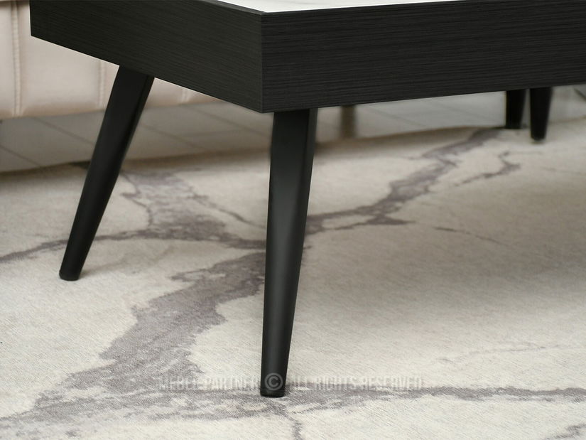 Măsuță de cafea Flock (marmură albă + negru)