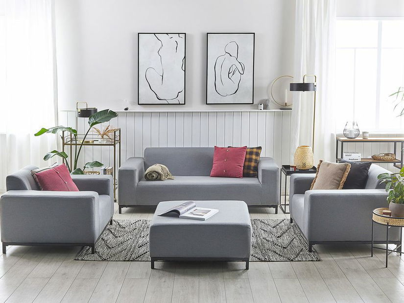 Set canapea fotoliu pentru grădină RAVIOL (gri) (pentru 5 persoane)