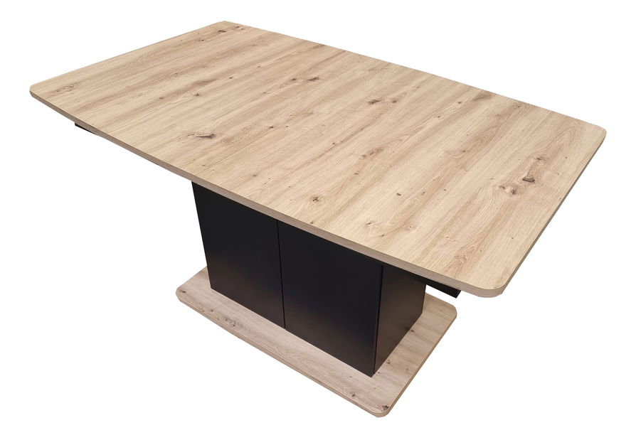 Blagovaonski stol Schultz (hrast artisan + crna) (za 4 do 8 osoba)