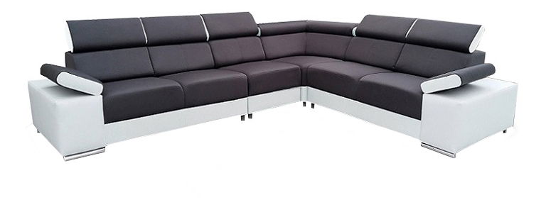 Rohová sedačka Mollie (čierna + biela) (P)