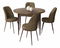 Jedálenský set Torra (orech barokový + hnedá) (pre 4 osoby)