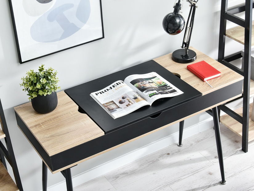 PC asztal Vicken (tölgy + fekete)