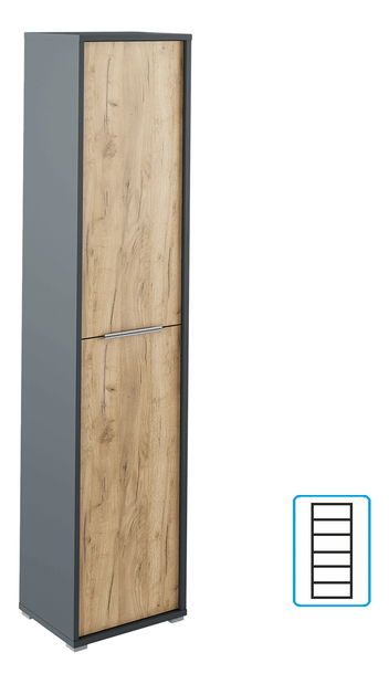 Polcosszekrény Hamila NEW TYP 06 (grafit + artrisan tölgy)