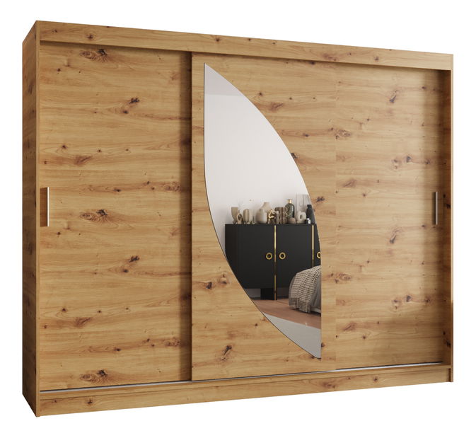 Dulap de haine 250 cm Milain (Stejar artisan)