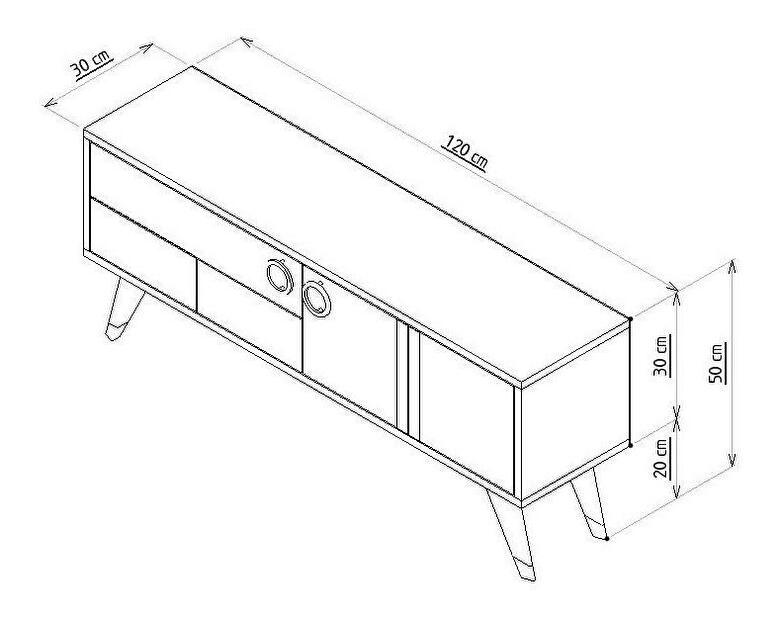 TV asztal/szekrény Davuba 3 (antracit) 