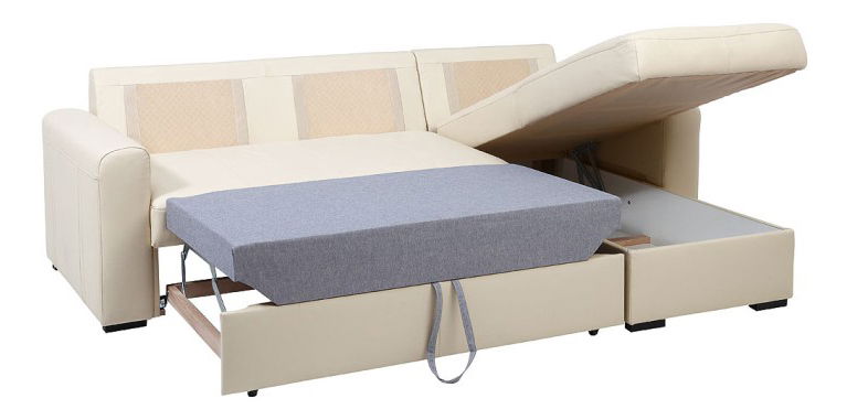 Kožená rohová sedačka Paso cream (P)