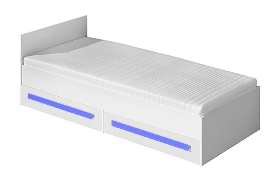Egyszemélyes ágy 90 cm Gullia 11 (fehér + kék)