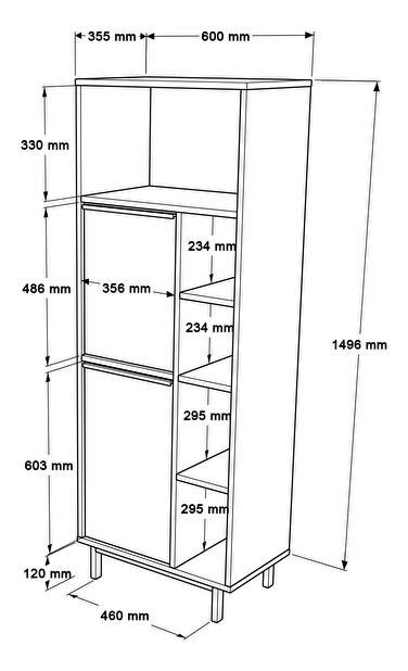 Regál Onaferra 10 B (biela + čierna)