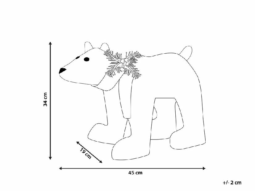 Vonkajšia dekorácia medveď Sarab (biela) 