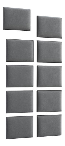 Set 10 panouri tapițate Quadra 100x200 cm (Gri)