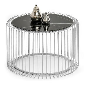 Konferenčný stolík Nils M (čierny mramor + chrómová)