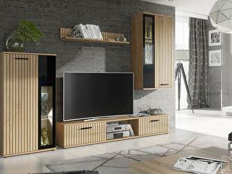 Mobilier living Wowza (hikora jackson + negru (cu iluminat LED)