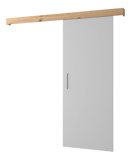 Tolóajtó 90 cm Sharlene I (matt fehér + artisan tölgy + ezüst)