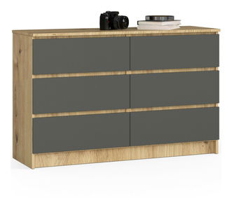 Komód Kapil  (artisan tölgy + szürke)