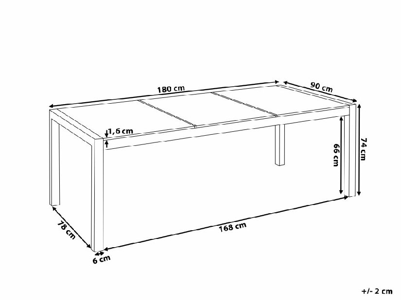 Set de masă pentru grădină Grosso (negru) (blat din sticlă 180x90 cm) (scaune din ratan) (granit)