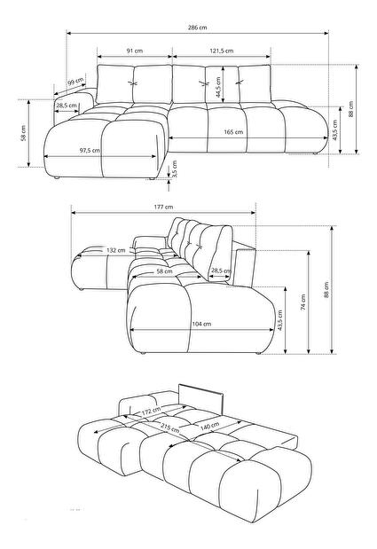 Rohová sedacia súprava Sopran (svetlobéžová) (P)