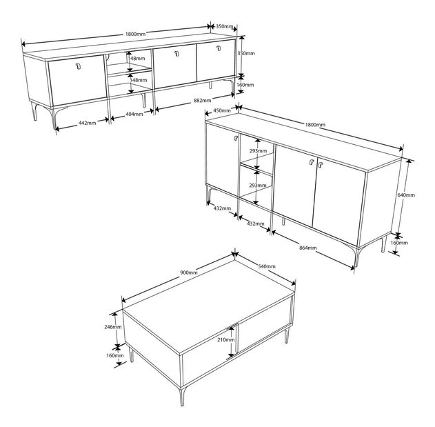 Set mobilier living Settle 2 (nuc)