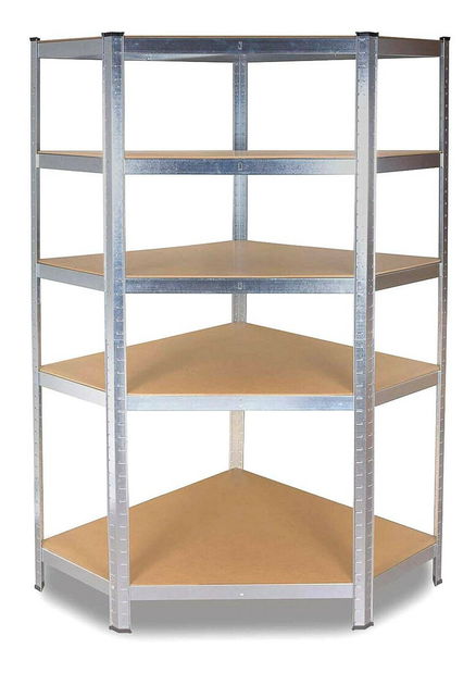 Rohový regál Rubia 1 (strieborná)