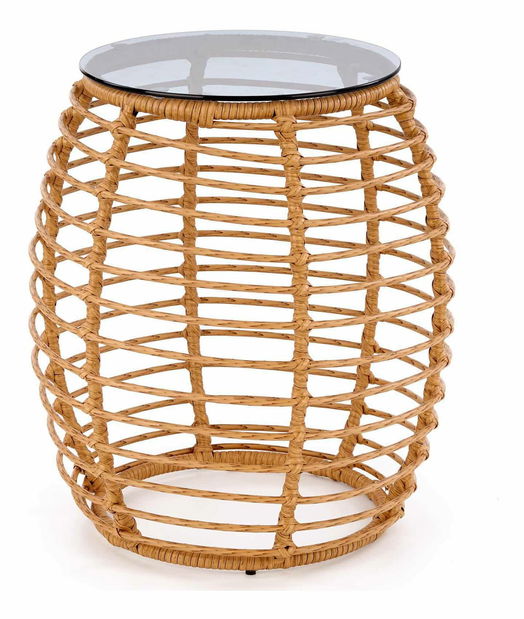 Dohányzóasztal Bessie (rattan + fekete)