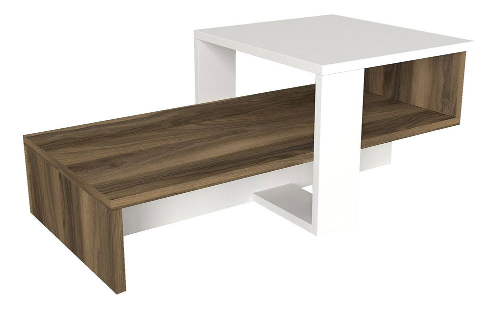 Măsuță de cafea Chan (Alb + Nuc)