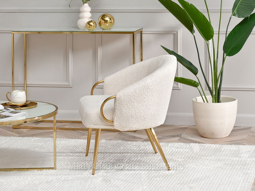 Fotoliu Carma F (crem + auriu)