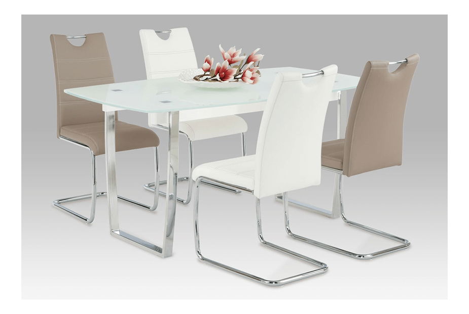 Scaun de sufragerie Abalia New (alb + Crom)