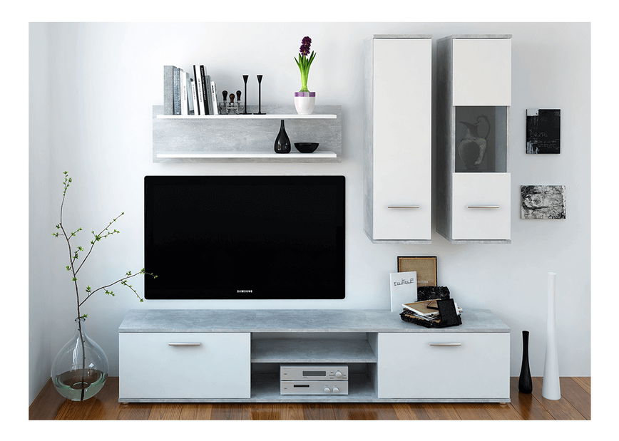 Mobilier living Waldron (beton + alb)