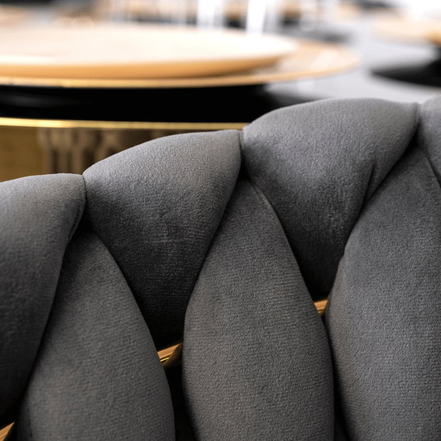 Blagovaonska stolica Cappy (siva + zlatna) 