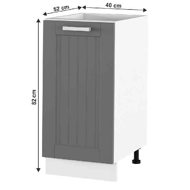 Dolná kuchynská skrinka Janne Typ 52 (tmavosivá + biela)