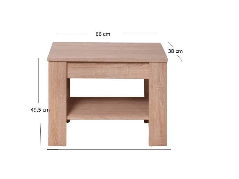 Konferenčný stolík Gwenn 70 (dub sonoma)