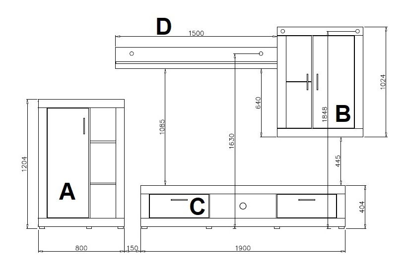 Obývacia stena Jean 01 (old style + matera)