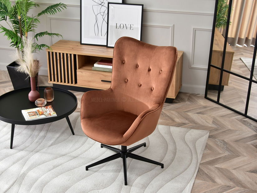 Kreslo Truni (medená + čierna)