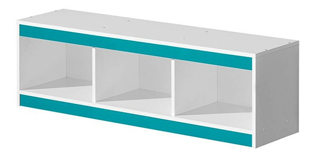 Nástenná polica 120 Rowan RL10 (biela + tyrkysový lesk)